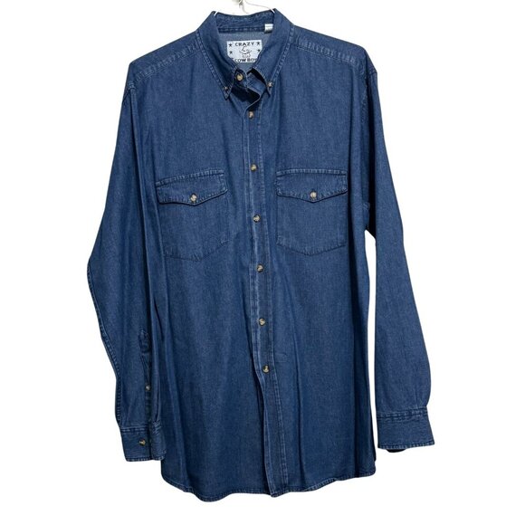 Crazy Cowboy Other - Crazy Cowboys Mens Jean Long Sleeve‎ Western Shirt - Size XL